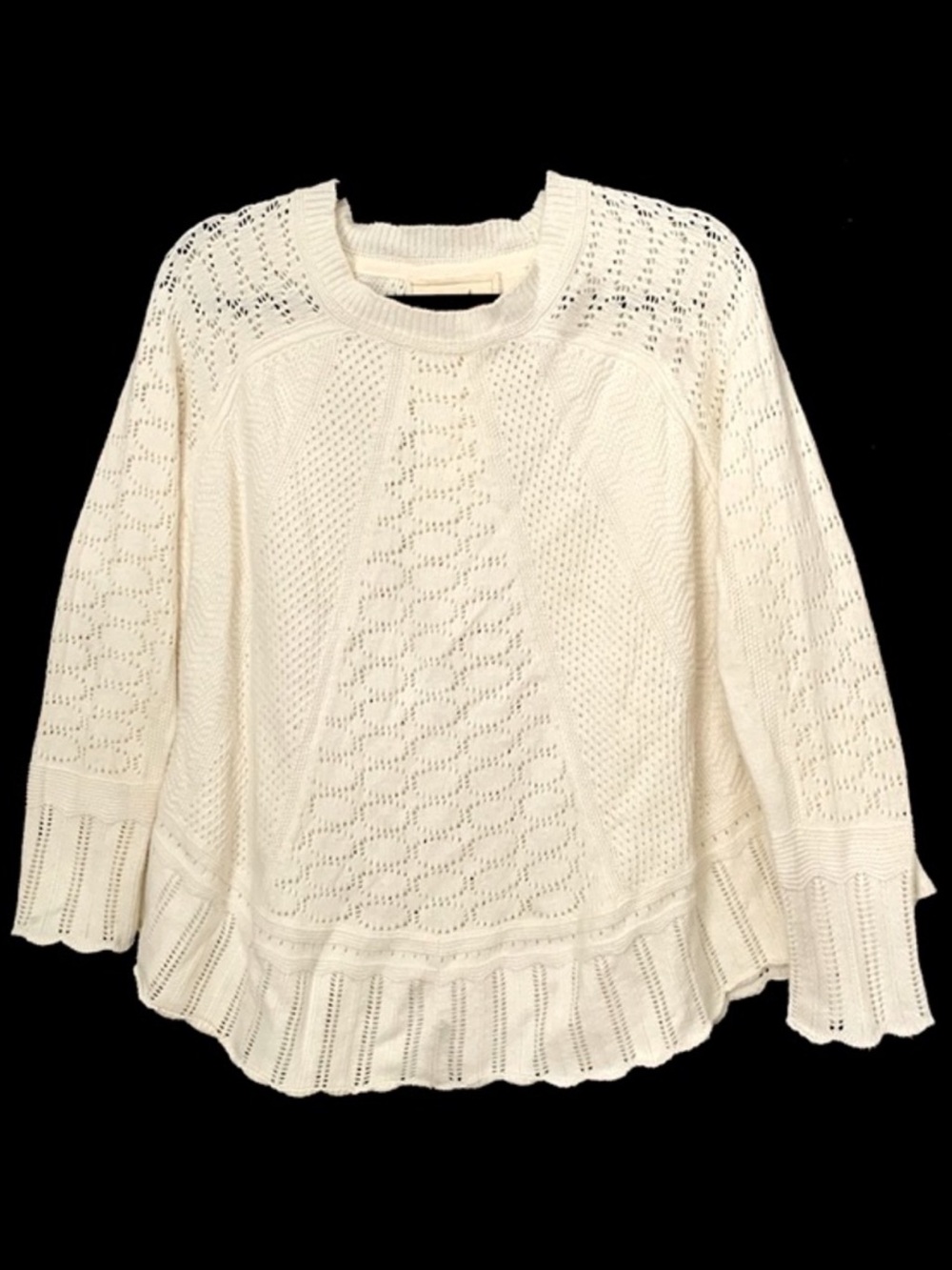 Anthropologie Angel of the North Nulia Scalloped Hemline Swing Sweater